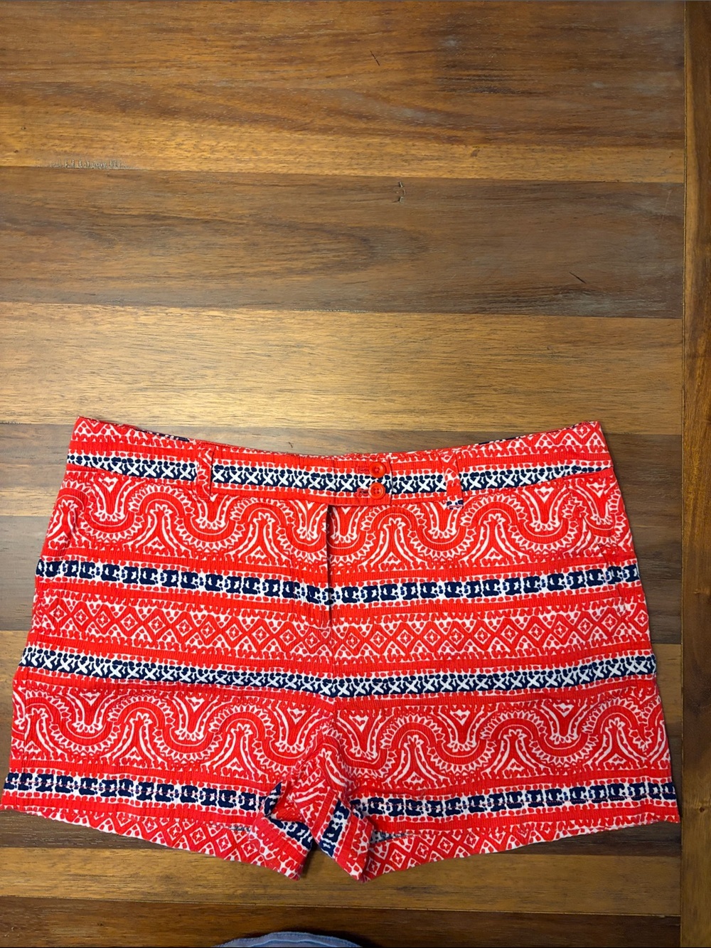 Vineyard Vines Red, Navy & White High-Waist Patterned Shorts